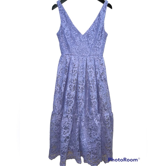 ASOS sleeveless lace midi dress, size 4, lavender, EUC - Picture 2 of 14
